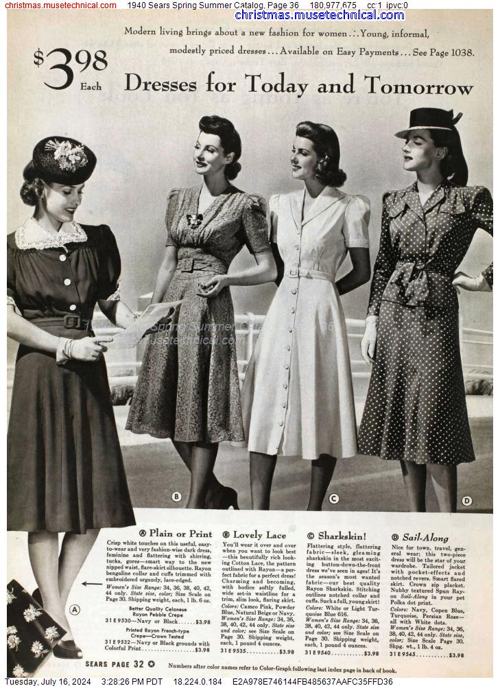 1940 Sears Spring Summer Catalog, Page 36
