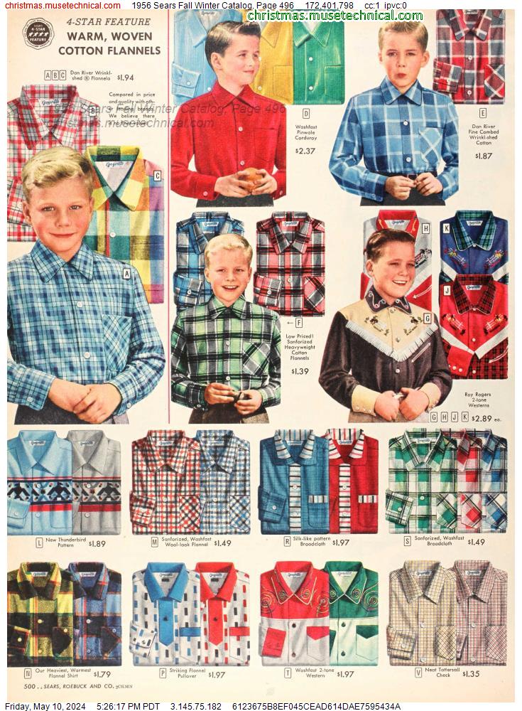 1956 Sears Fall Winter Catalog, Page 496
