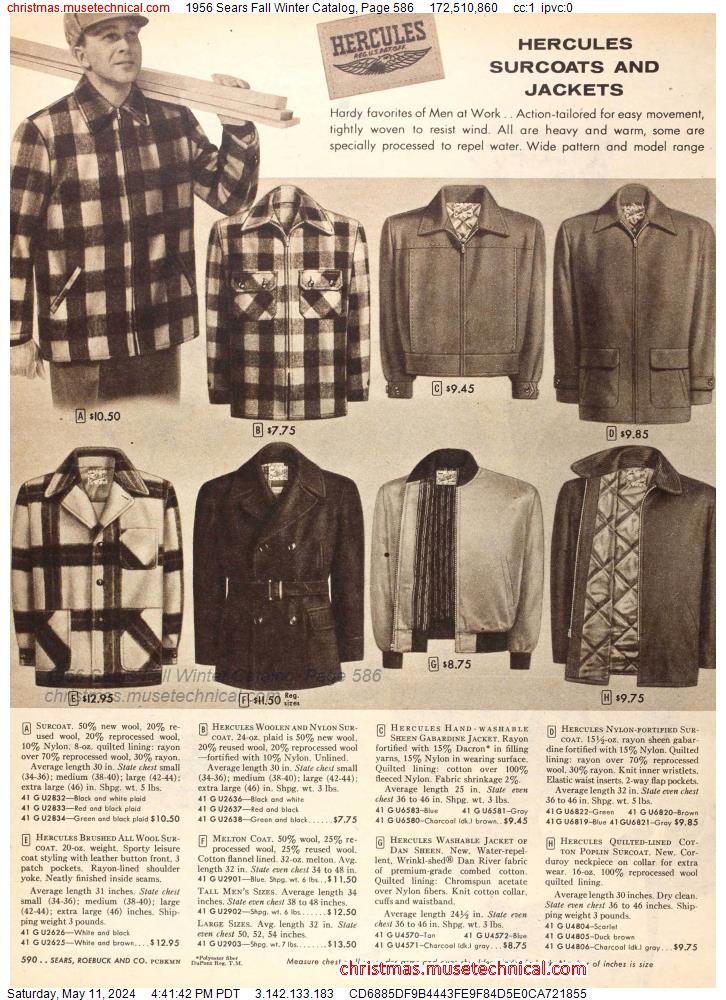 1956 Sears Fall Winter Catalog, Page 586