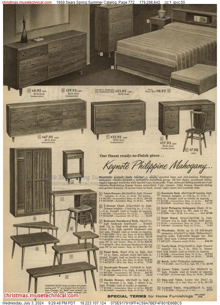 1959 Sears Spring Summer Catalog, Page 772