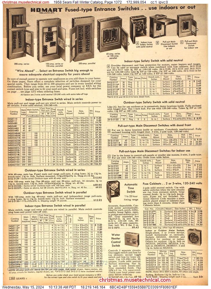 1958 Sears Fall Winter Catalog, Page 1372