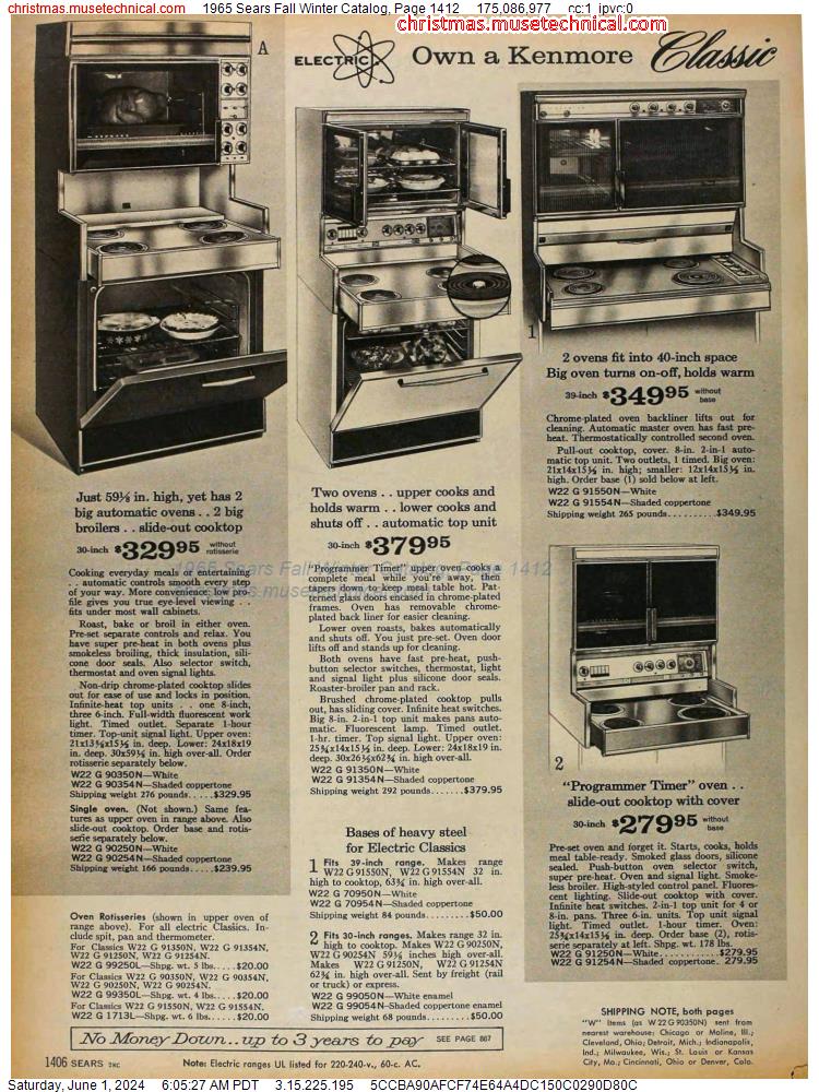 1965 Sears Fall Winter Catalog, Page 1412