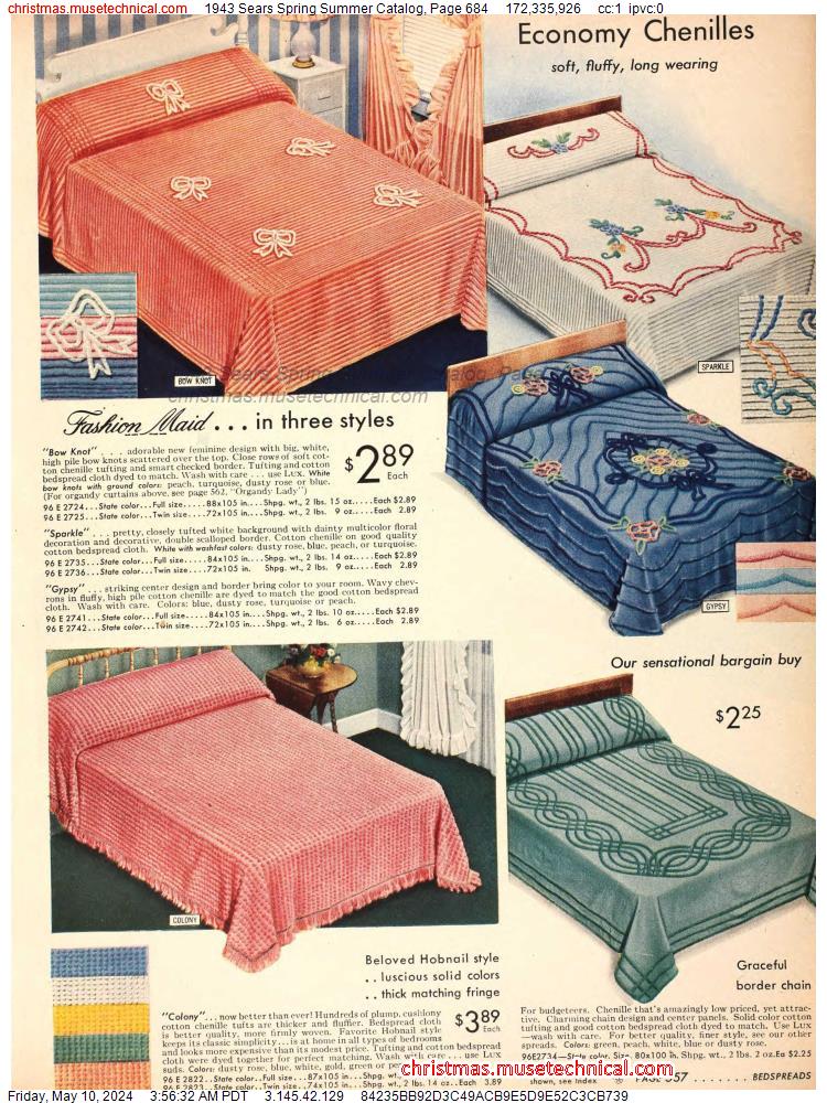 1943 Sears Spring Summer Catalog, Page 684