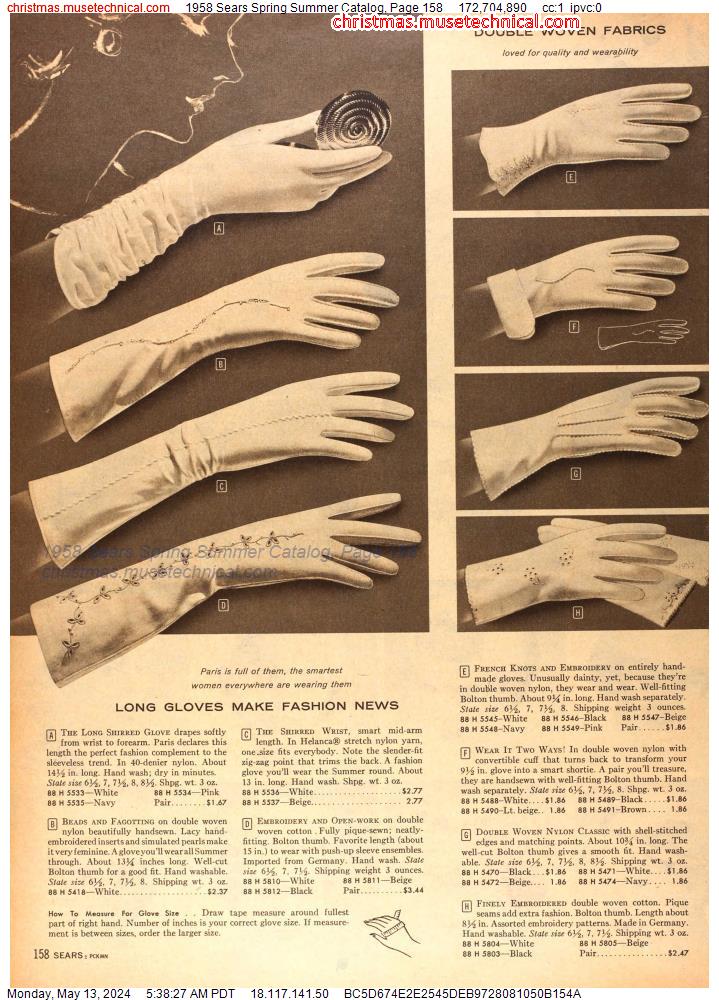 1958 Sears Spring Summer Catalog, Page 158