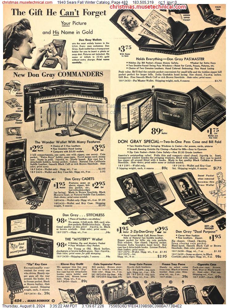 1940 Sears Fall Winter Catalog, Page 483