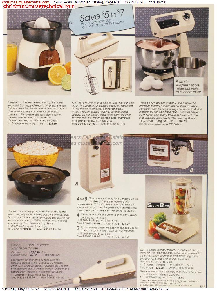 1987 Sears Fall Winter Catalog, Page 670