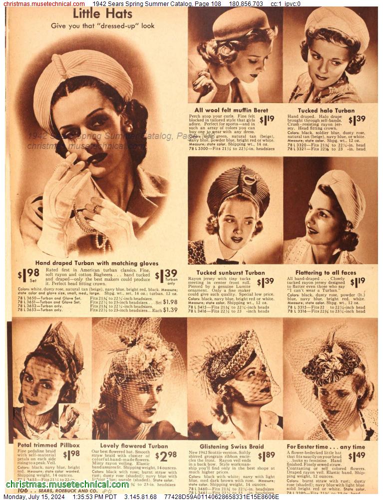 1942 Sears Spring Summer Catalog, Page 108