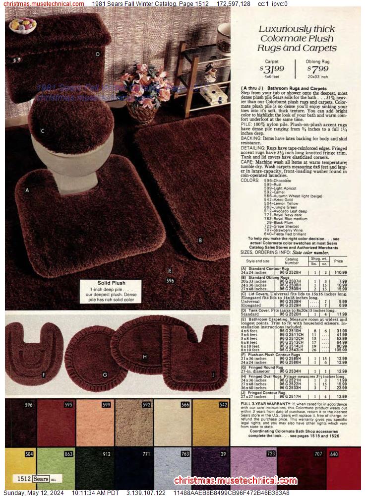 1981 Sears Fall Winter Catalog, Page 1512