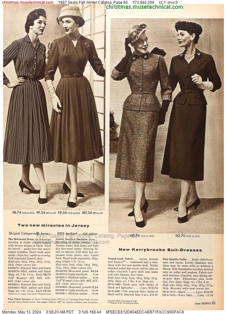 1957 Sears Fall Winter Catalog, Page 65