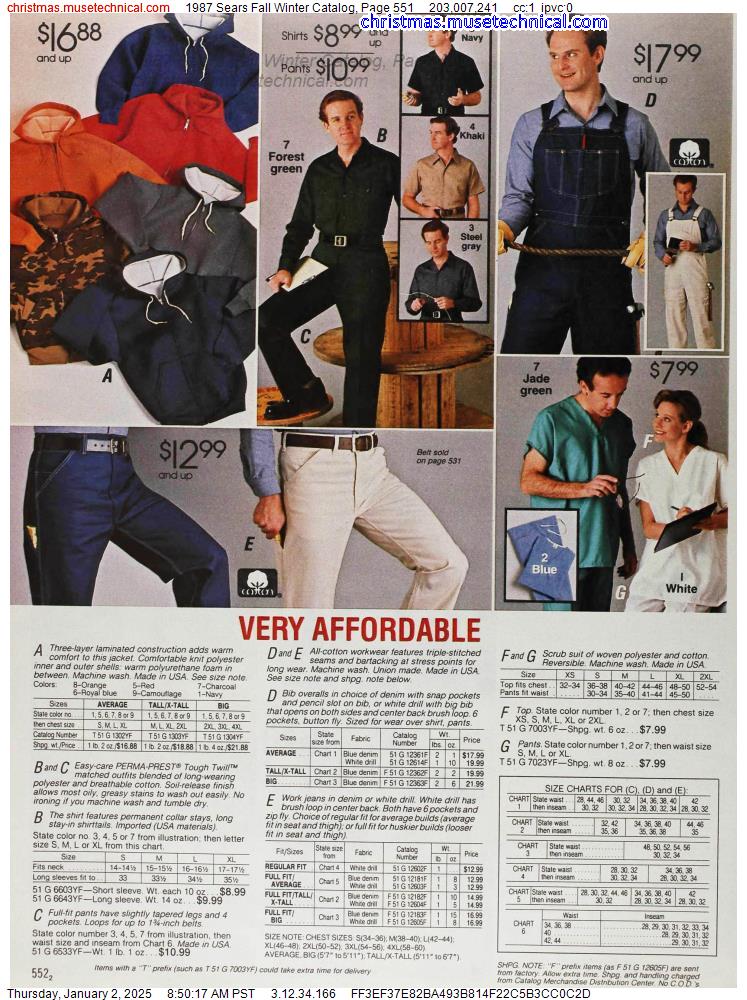 1987 Sears Fall Winter Catalog, Page 551