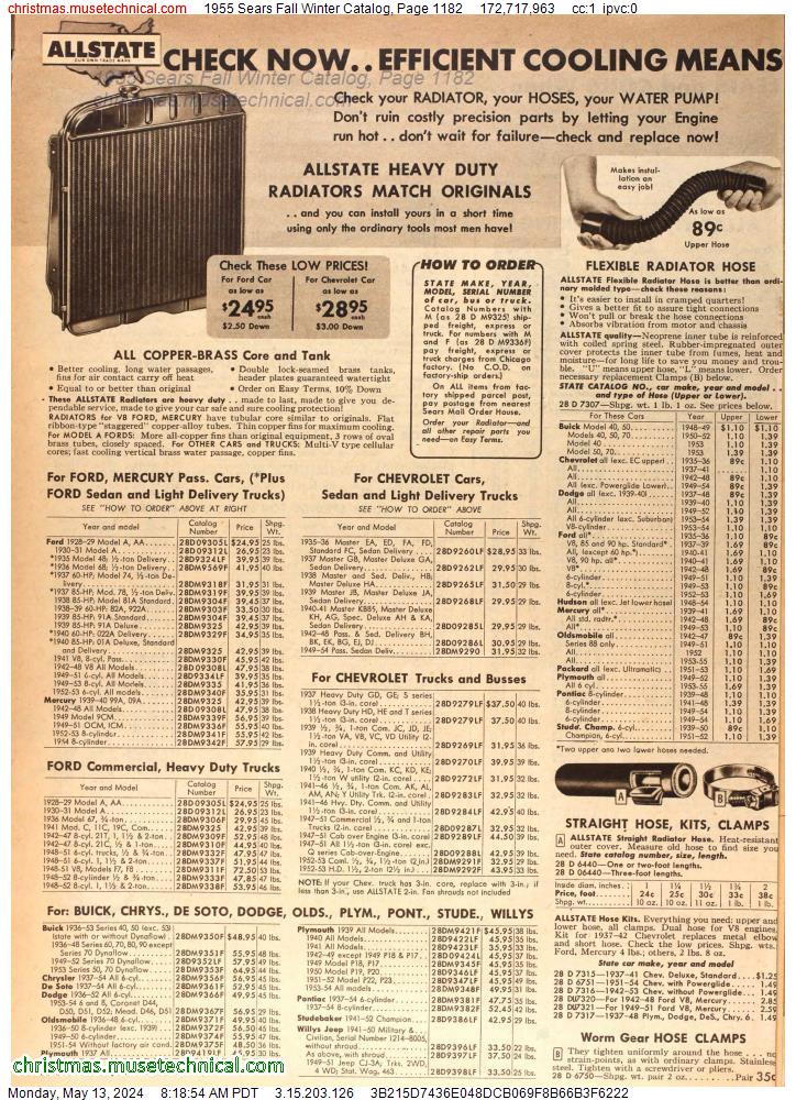 1955 Sears Fall Winter Catalog, Page 1182