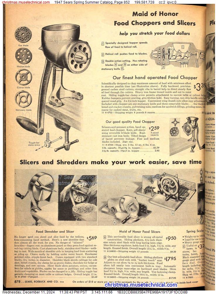 1947 Sears Spring Summer Catalog, Page 852