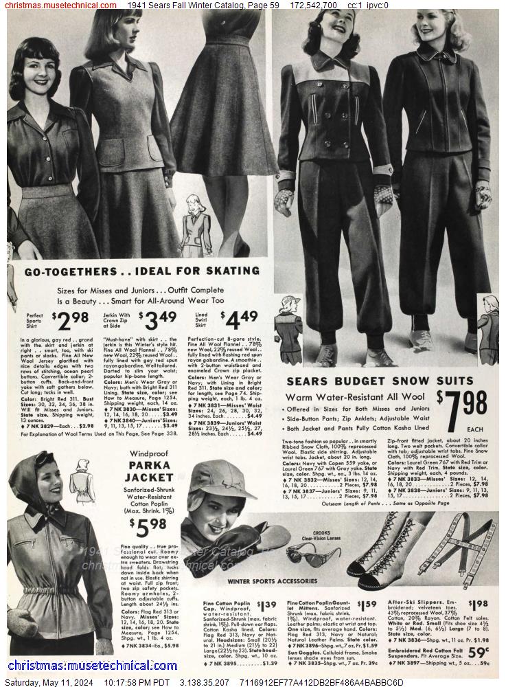 1941 Sears Fall Winter Catalog, Page 59
