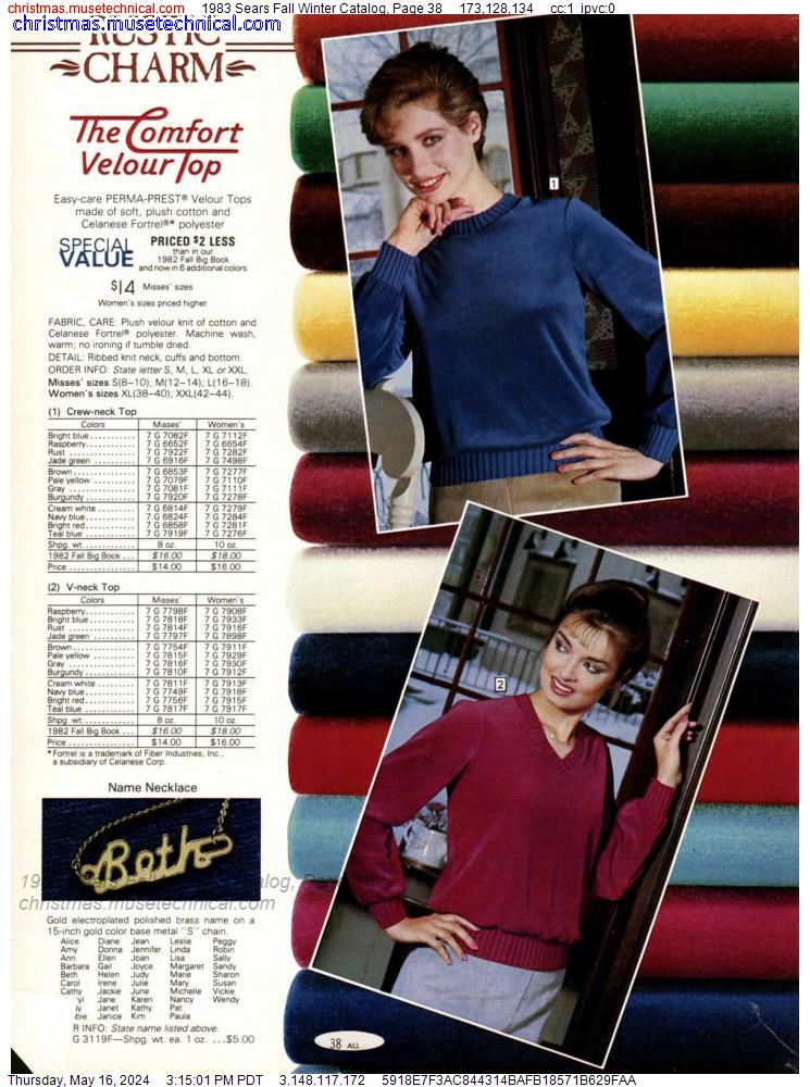 1983 Sears Fall Winter Catalog, Page 38