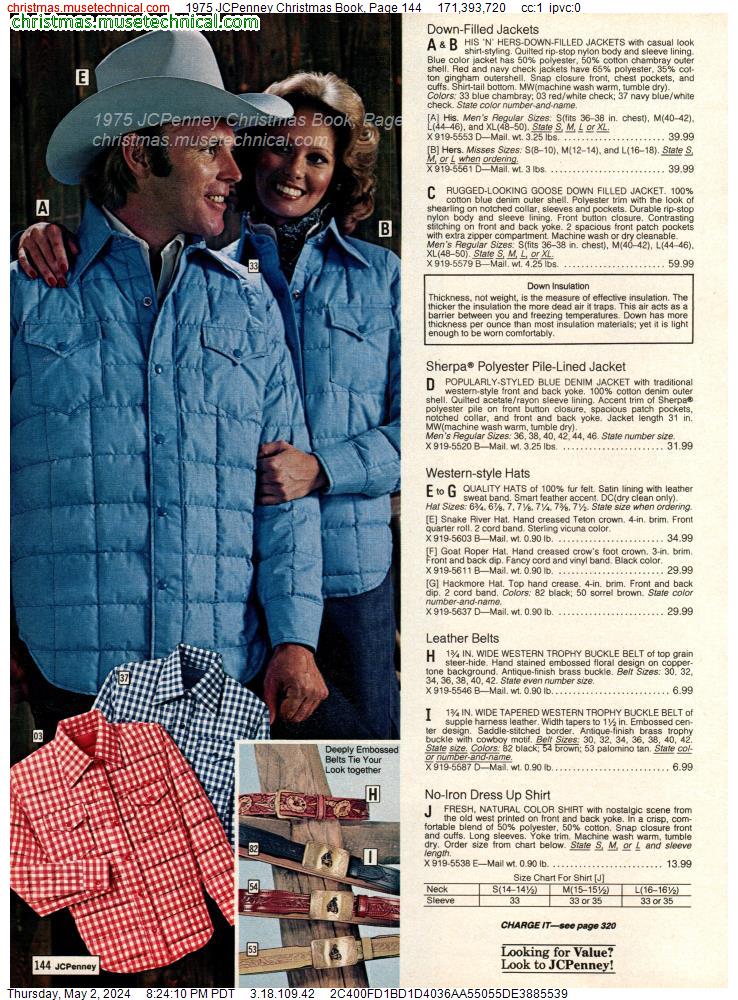 1975 JCPenney Christmas Book, Page 144