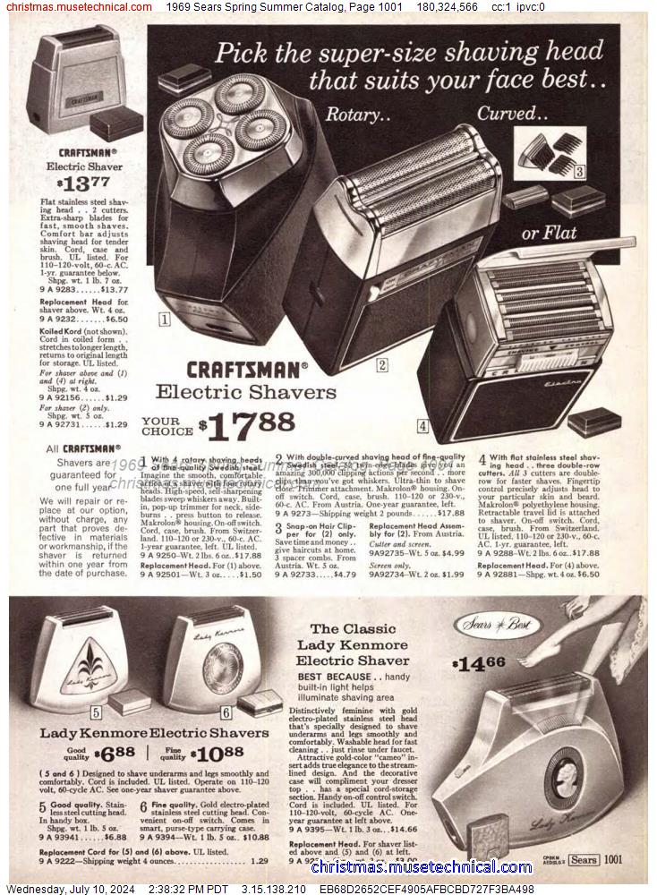 1969 Sears Spring Summer Catalog, Page 1001