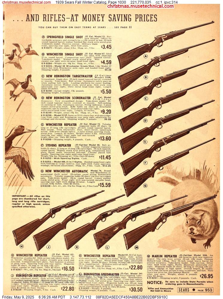 1939 Sears Fall Winter Catalog, Page 1030