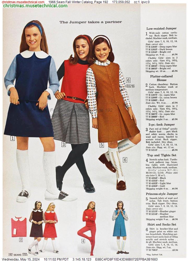 1966 Sears Fall Winter Catalog, Page 192