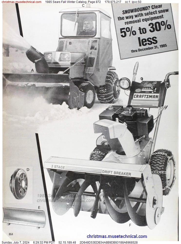 1985 Sears Fall Winter Catalog, Page 872