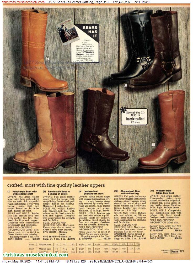 1977 Sears Fall Winter Catalog, Page 319