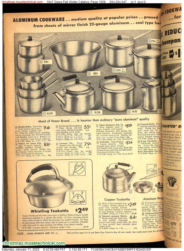 1947 Sears Fall Winter Catalog, Page 1026