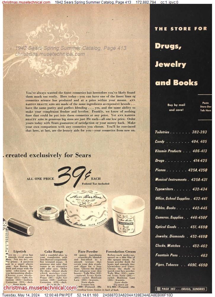1942 Sears Spring Summer Catalog, Page 413