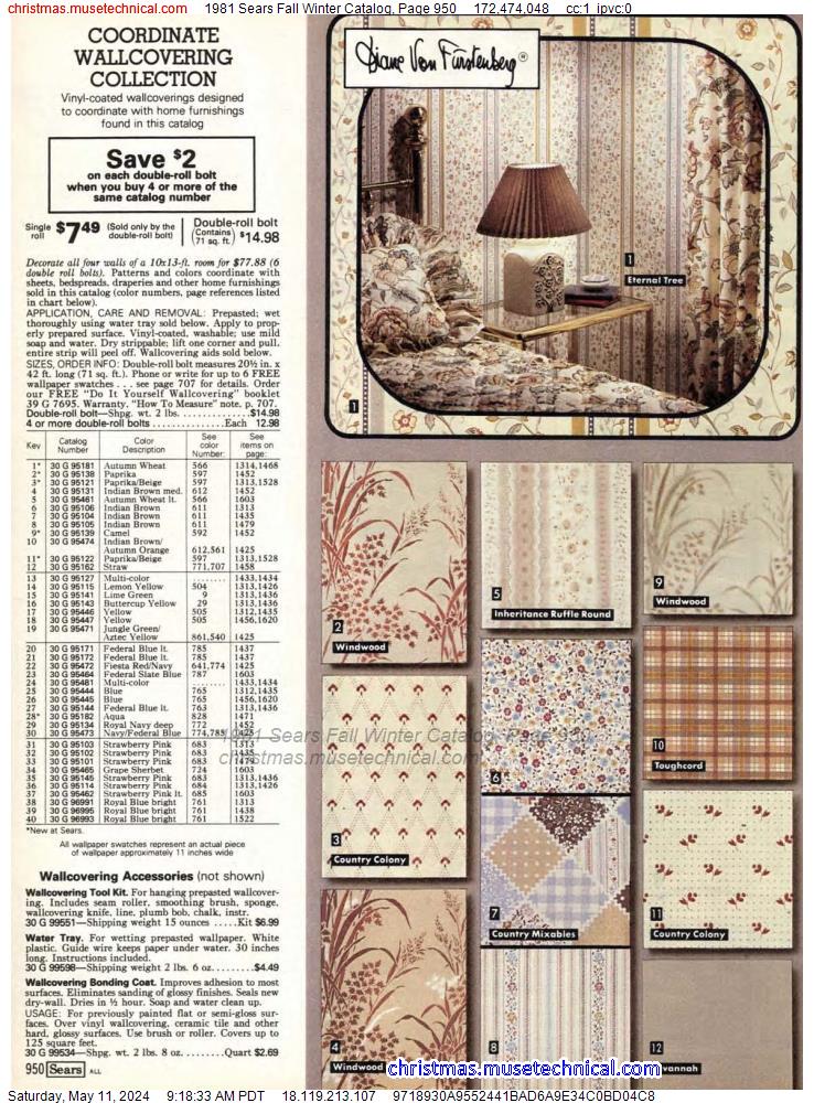 1981 Sears Fall Winter Catalog, Page 950