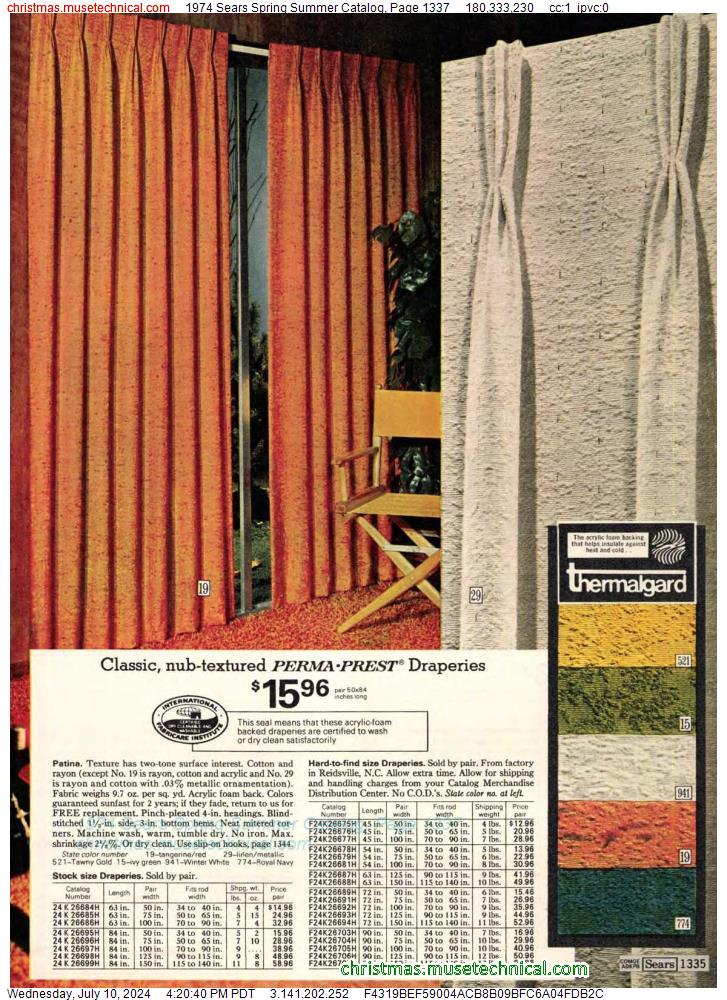 1974 Sears Spring Summer Catalog, Page 1337