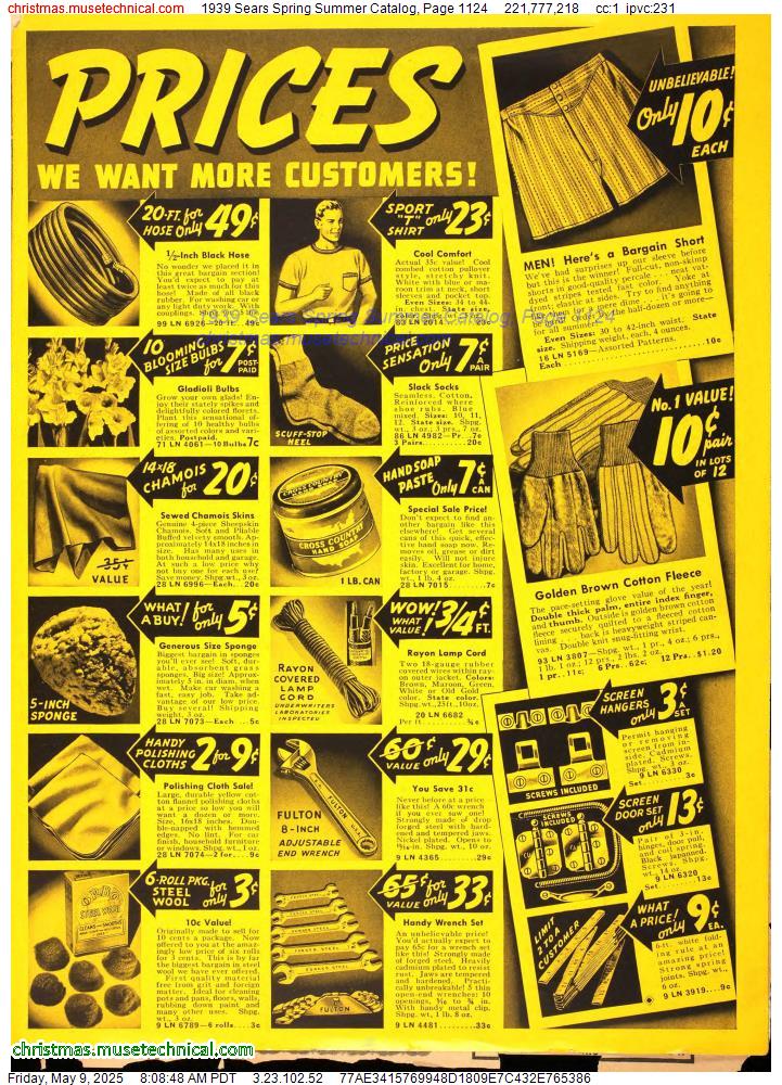 1939 Sears Spring Summer Catalog, Page 1124