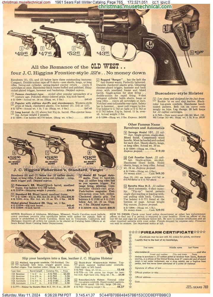 1961 Sears Fall Winter Catalog, Page 765