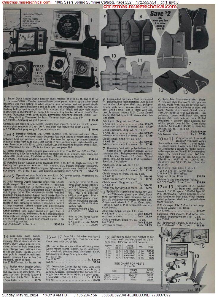 1985 Sears Spring Summer Catalog, Page 552