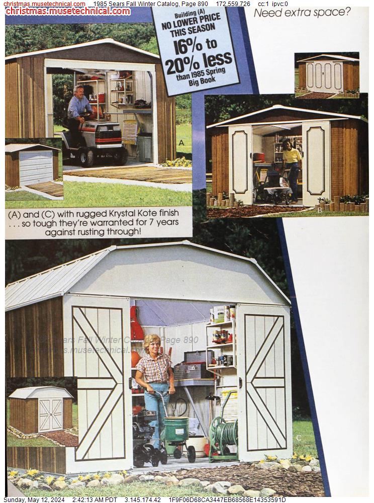 1985 Sears Fall Winter Catalog, Page 890