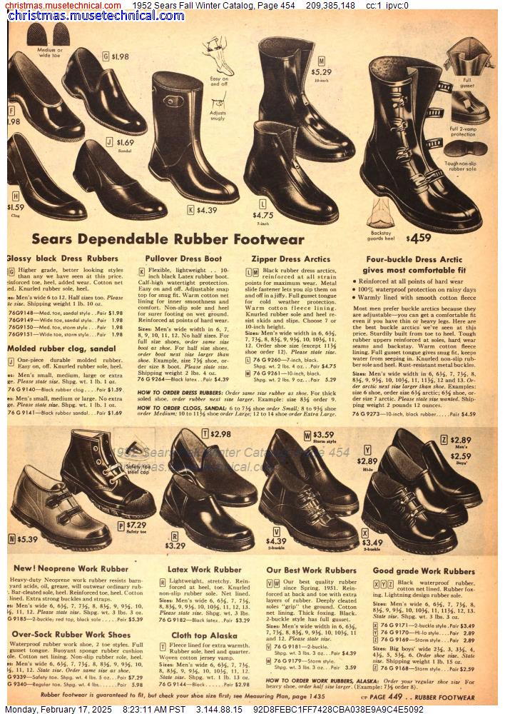 1952 Sears Fall Winter Catalog, Page 454