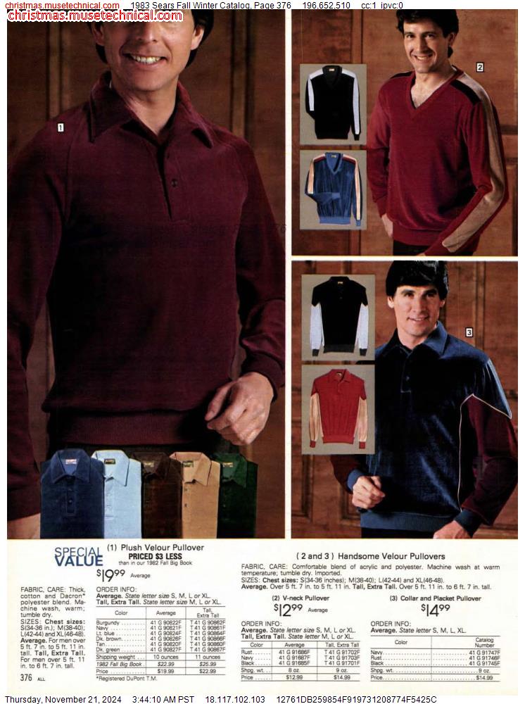 1983 Sears Fall Winter Catalog, Page 376