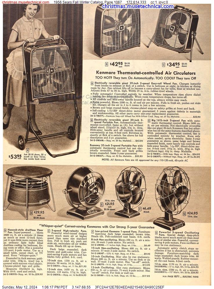 1956 Sears Fall Winter Catalog, Page 1067