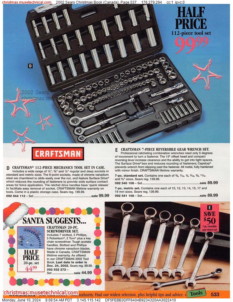 2002 Sears Christmas Book (Canada), Page 537