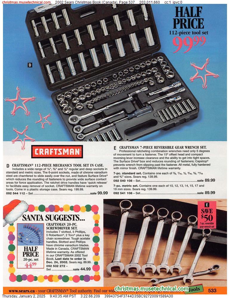 2002 Sears Christmas Book (Canada), Page 537