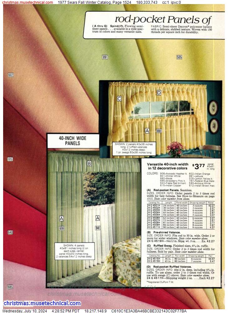 1977 Sears Fall Winter Catalog, Page 1524