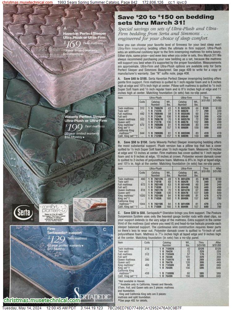 1993 Sears Spring Summer Catalog, Page 842