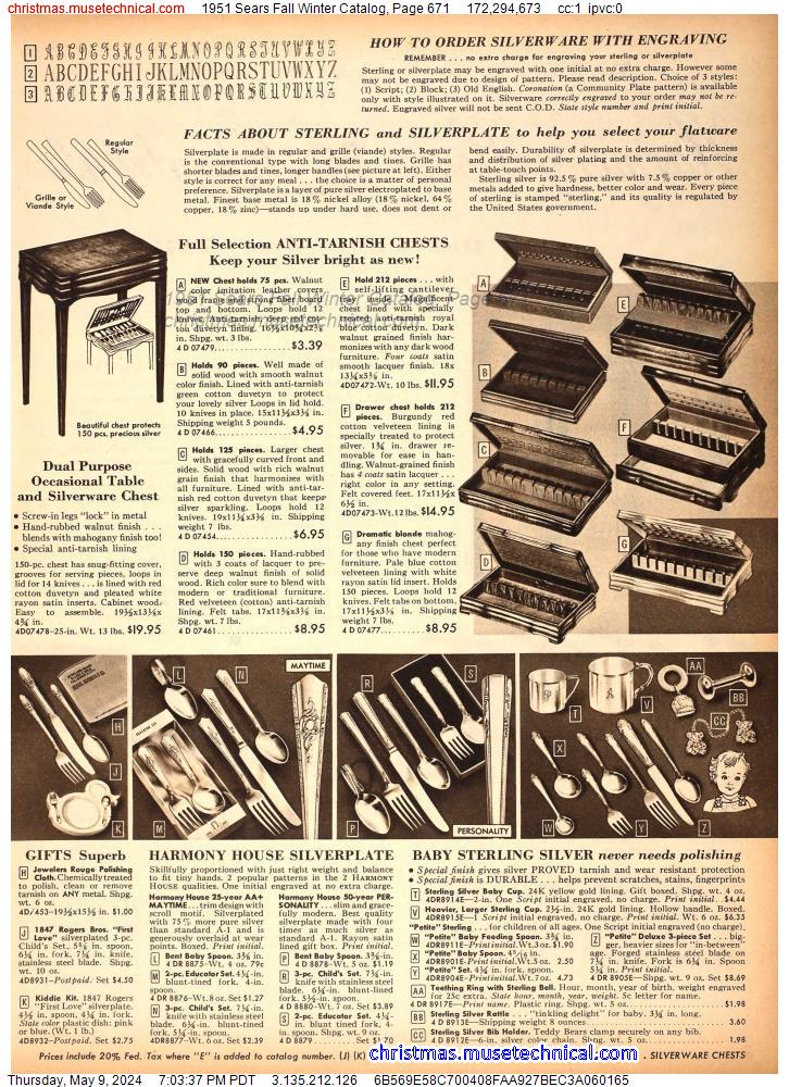 1951 Sears Fall Winter Catalog, Page 671