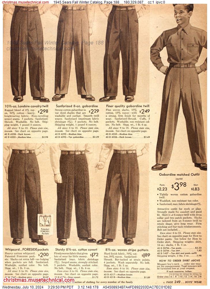 1945 Sears Fall Winter Catalog, Page 188