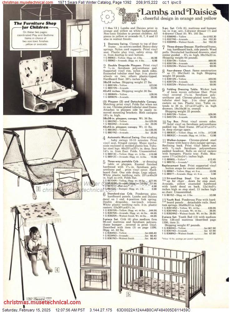 1971 Sears Fall Winter Catalog, Page 1392