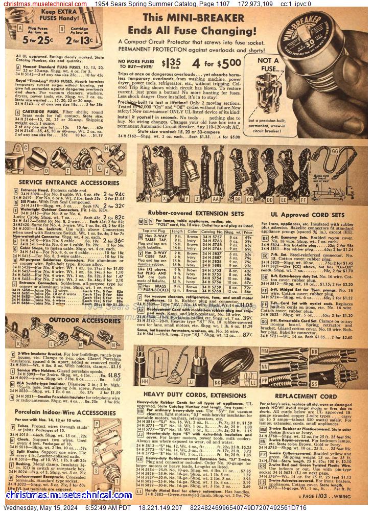 1954 Sears Spring Summer Catalog, Page 1107