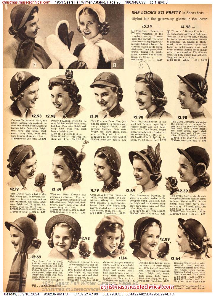 1951 Sears Fall Winter Catalog, Page 96