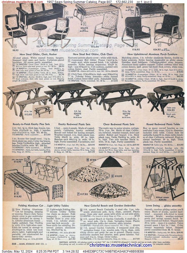 1957 Sears Spring Summer Catalog, Page 807