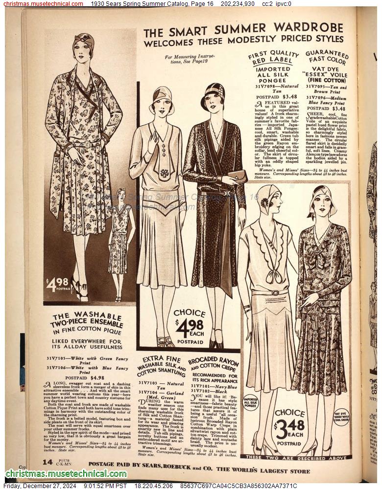 1930 Sears Spring Summer Catalog, Page 16