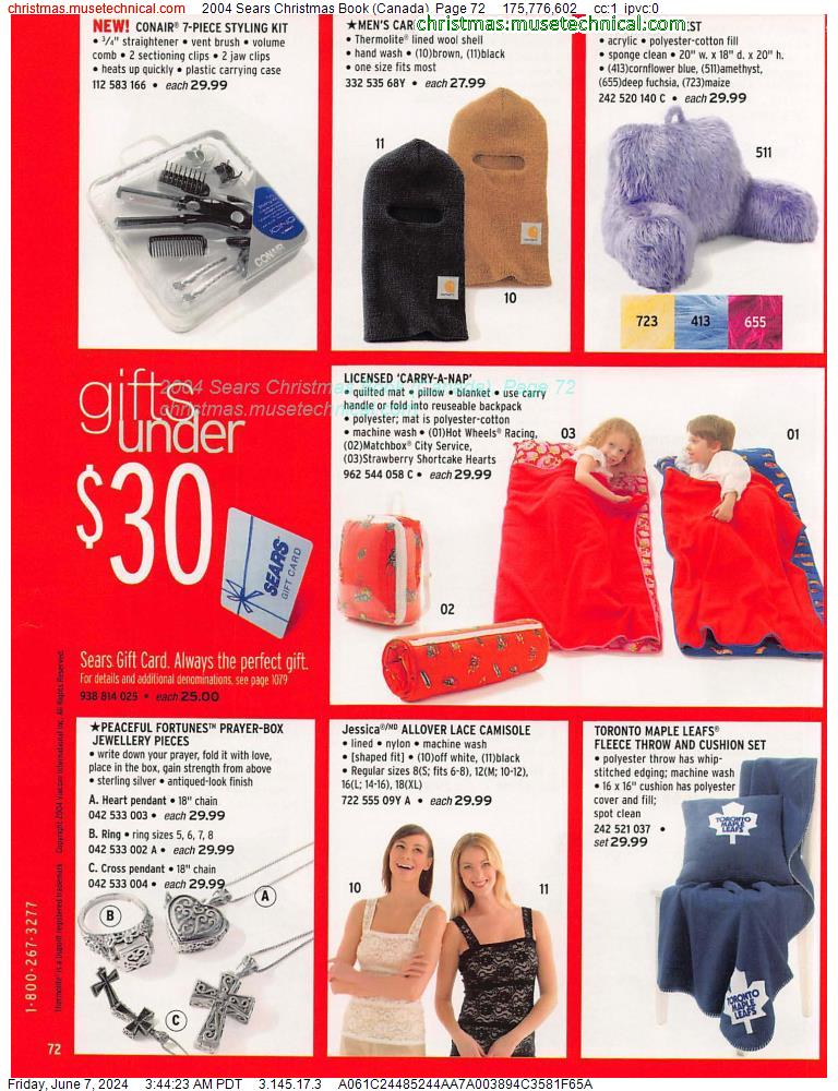 2004 Sears Christmas Book (Canada), Page 72