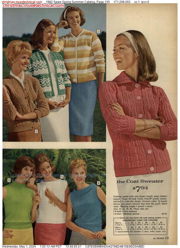 1962 Sears Spring Summer Catalog, Page 135