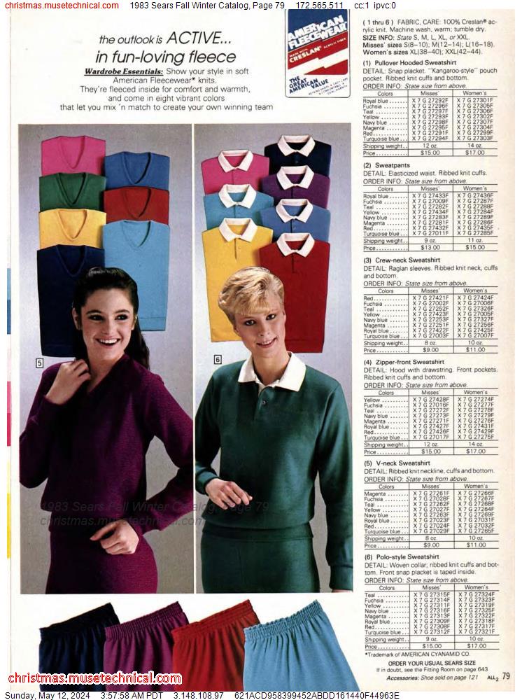 1983 Sears Fall Winter Catalog, Page 79