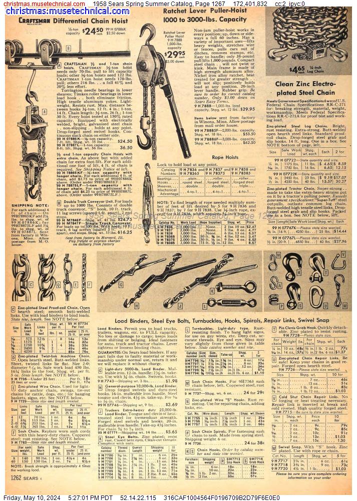 1958 Sears Spring Summer Catalog, Page 1267
